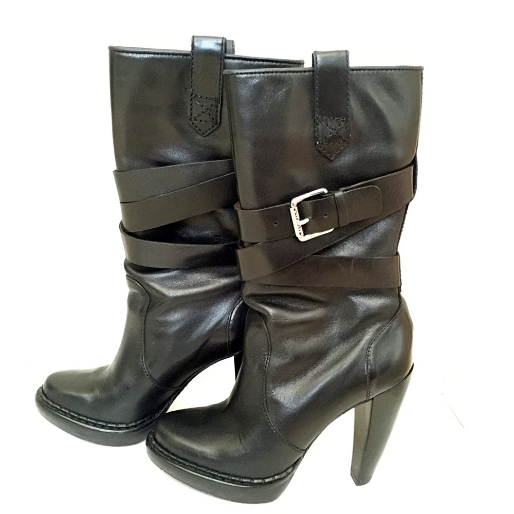 Michael Kors Lisa Black Leather Boots